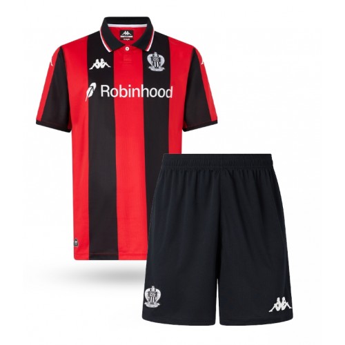 Maglia Calcio OGC Nice Prima Divisa Bambino 2025-26 Manica Corta (+ pantaloncini)